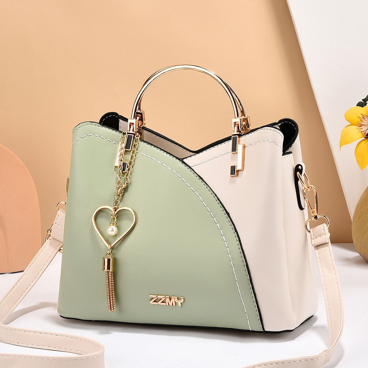 Patchwork PU Leather Large Tote Shoulder Crossbody Bag