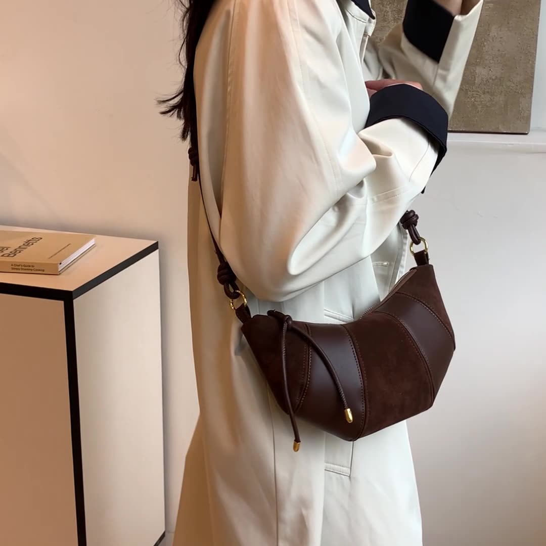 Women's Puff Luxe Dual-Texture Hobo - Vegan Leather & Sueded Matte Crossbody - Retro Curated Silhouette