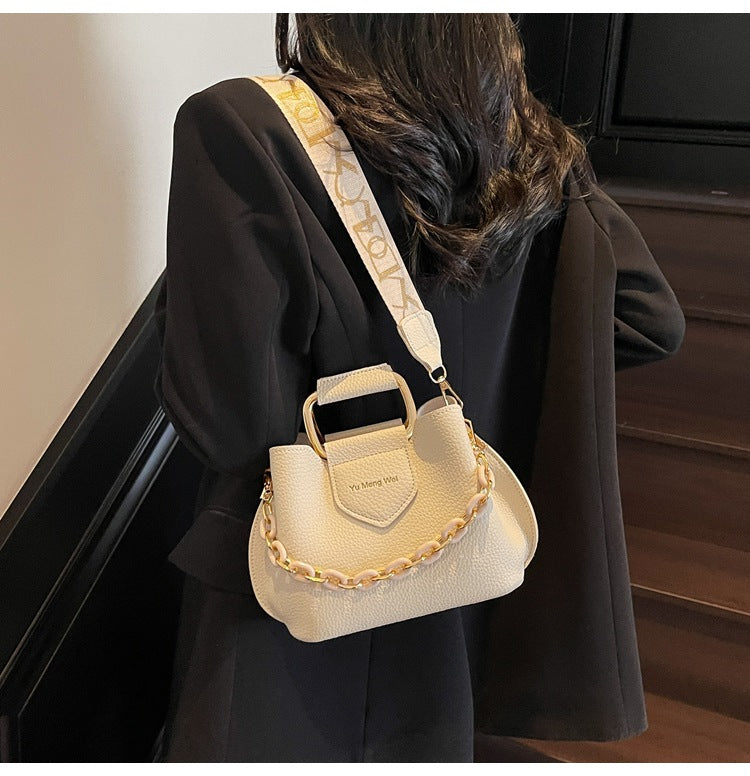 Women's Fashion Tote Bag - Convertible Shoulder to Crossbody Purse with Detachable Chain Strap, Minimalist PU Leather Commuter Handbag