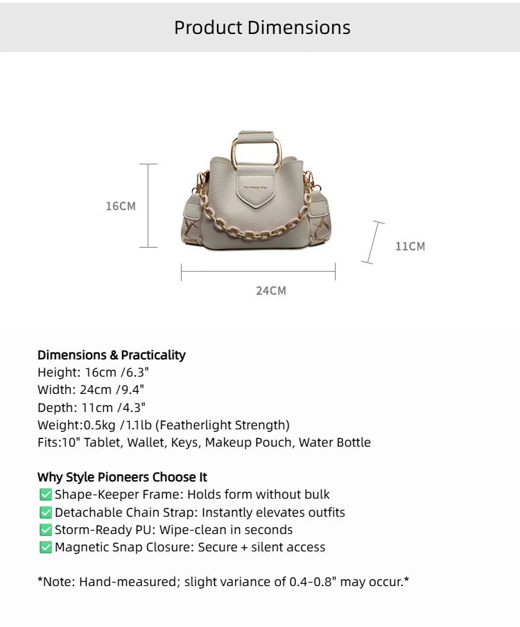 Women's Fashion Tote Bag - Convertible Shoulder to Crossbody Purse with Detachable Chain Strap, Minimalist PU Leather Commuter Handbag