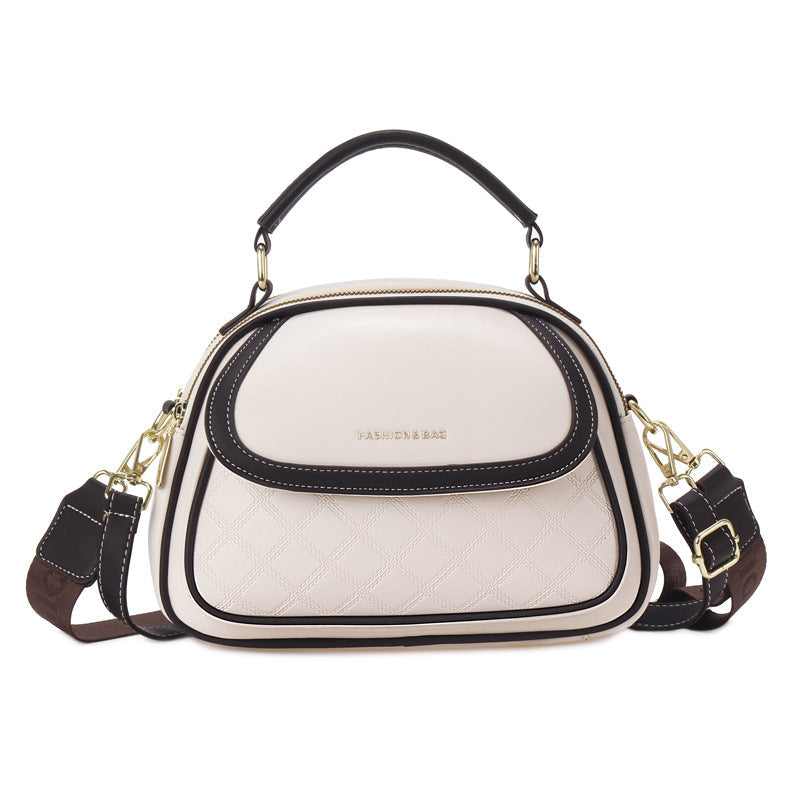 Women's Quilted Round Bag – Crossbody & Shoulder Mini Purse for Women