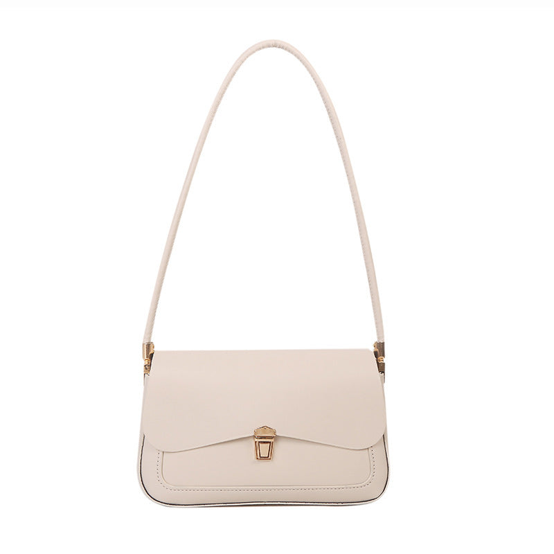 Women’s French Asymmetric Clutch – Textured Underarm Shoulder Bag with Buckle