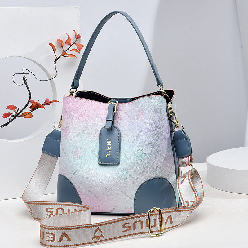Women's Iridescent Prism Multi-Way Bucket Bag – Color-Shifting Rainbow Shoulder Crossbody Handbag