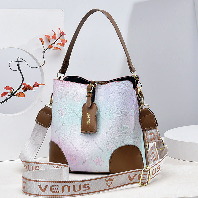 Women's Iridescent Prism Multi-Way Bucket Bag – Color-Shifting Rainbow Shoulder Crossbody Handbag